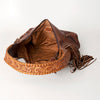 ADBG803 American Darling Hand Tooled Leather Hobo Bag with Hand Woven Saddle Blanket and Fringes