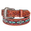 LC-BEE114-NaturalWestern leather Belt