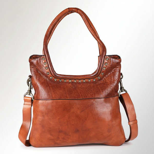 SWC178 Bronzaro - Leather Studded Tote Bag