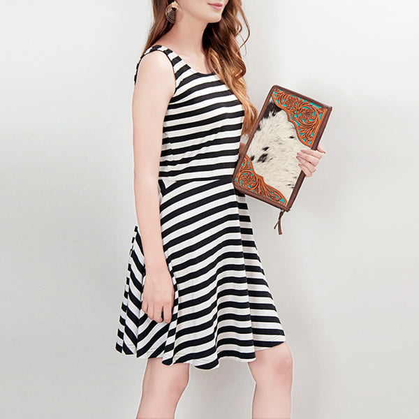 ADBGA246 American Darling Hair-On Cowhide Jewelry Case Hand Tooled Genuine Leather