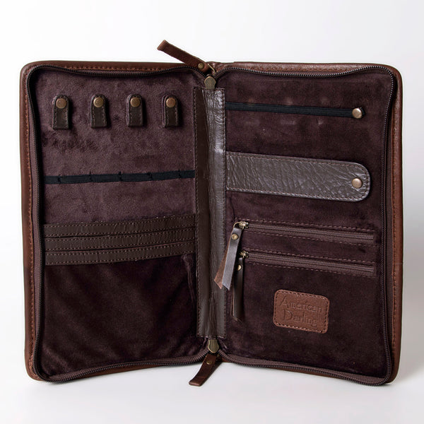 ADBGA246 American Darling Hair-On Cowhide Jewelry Case Hand Tooled Genuine Leather
