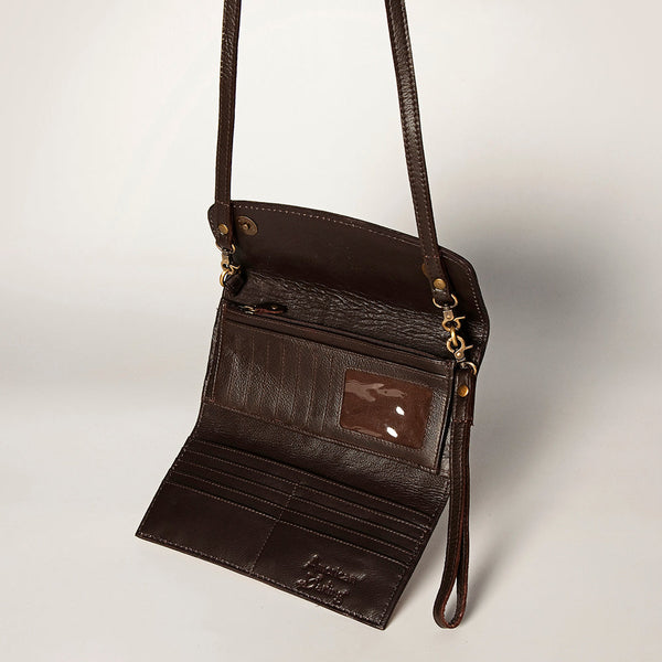 ADBGA247 American Darling Hand Tooled Genuine Leather Small Cross body Bag with Leather Strap