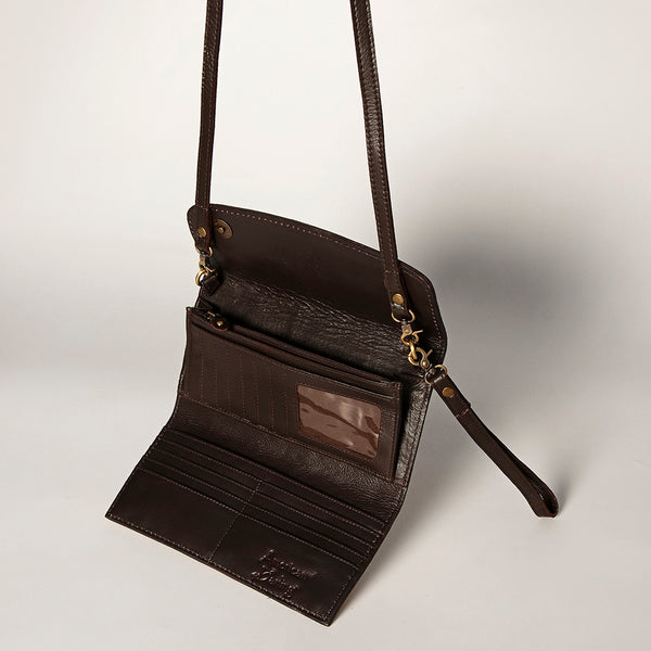 ADBGA247 American Darling Hand Tooled Genuine Leather Small Cross body Bag with Leather Strap