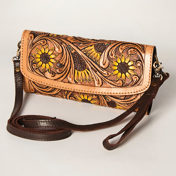 ADBGA247 American Darling Hand Tooled Genuine Leather Small Cross body Bag with Leather Strap