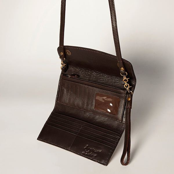 ADBGA247 American Darling Hand Tooled Genuine Leather Small Cross body Bag with Leather Strap