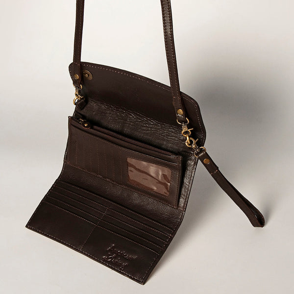 ADBGA247 American Darling Hand Tooled Genuine Leather Small Cross body Bag with Leather Strap