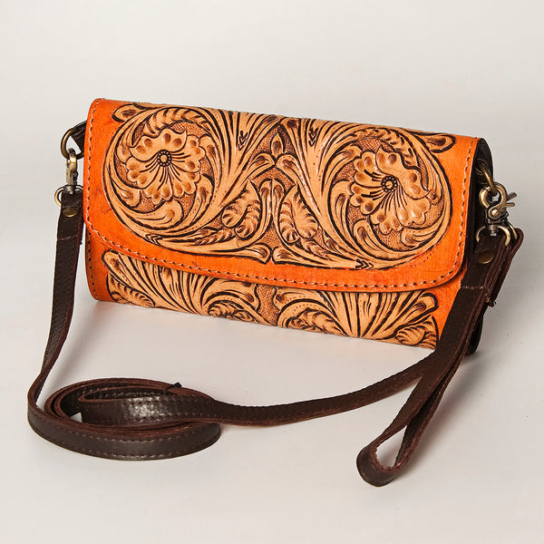 ADBGA247 American Darling Hand Tooled Genuine Leather Small Cross body Bag with Leather Strap