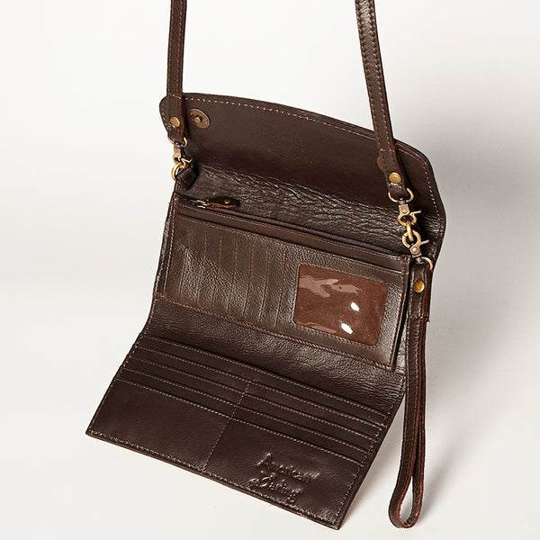 ADBGA247 American Darling Hand Tooled Genuine Leather Small Cross body Bag with Leather Strap
