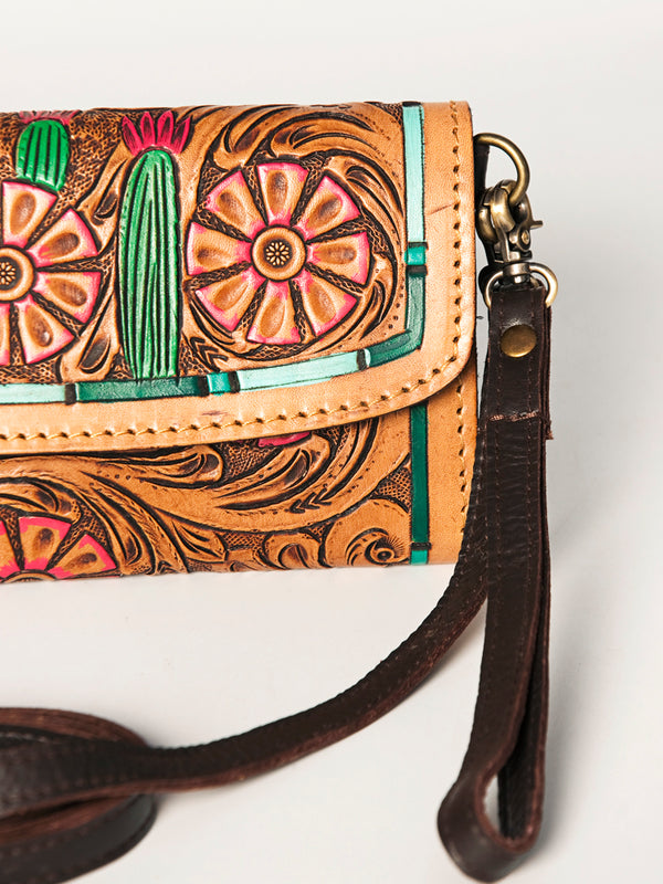 ADBGA247 American Darling Hand Tooled Genuine Leather Small Cross body Bag with Leather Strap