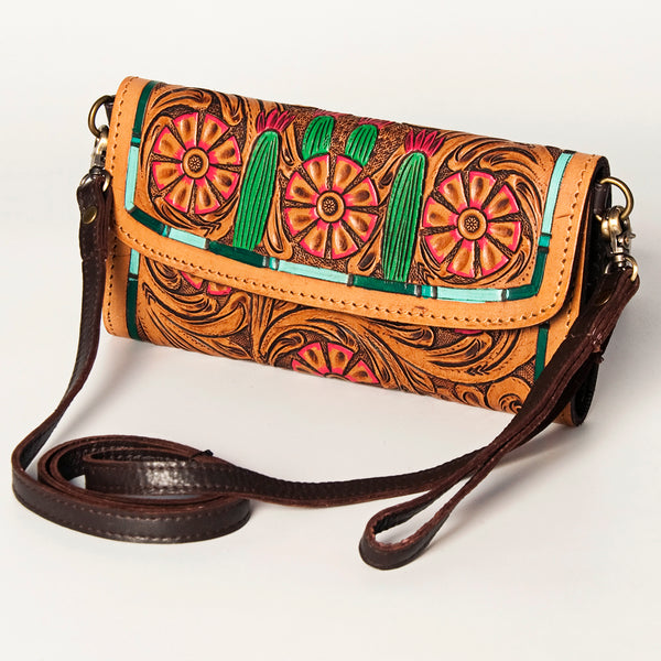 ADBGA247 American Darling Hand Tooled Genuine Leather Small Cross body Bag with Leather Strap