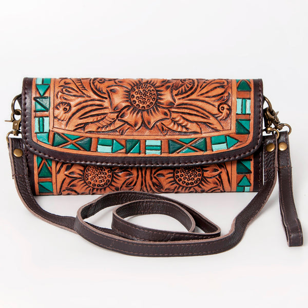 ADBGA247 American Darling Hand Tooled Genuine Leather Small Cross body Bag with Leather Strap