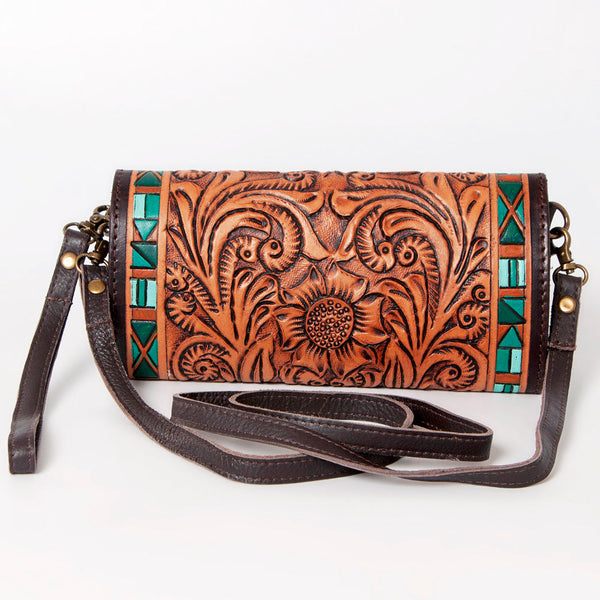 ADBGA247 American Darling Hand Tooled Genuine Leather Small Cross body Bag with Leather Strap