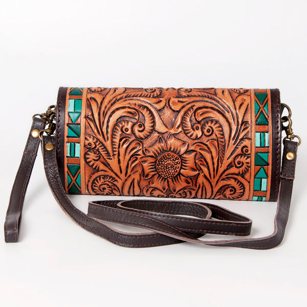 ADBGA247 American Darling Hand Tooled Genuine Leather Small Cross body Bag with Leather Strap