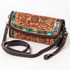 ADBGA247 American Darling Hand Tooled Genuine Leather Small Cross body Bag with Leather Strap