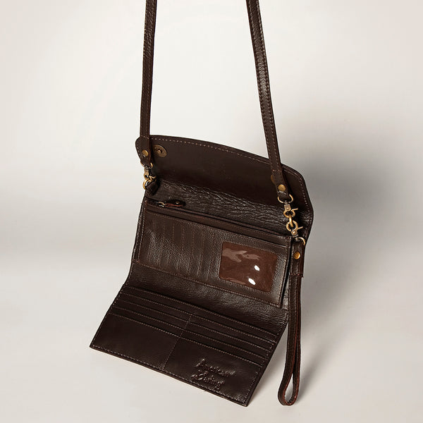 ADBGA247 American Darling Hand Tooled Genuine Leather Small Cross body Bag with Leather Strap