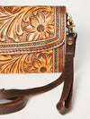 ADBGA247 American Darling Hand Tooled Genuine Leather Small Cross body Bag with Leather Strap