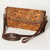 ADBGA247 American Darling Hand Tooled Genuine Leather Small Cross body Bag with Leather Strap