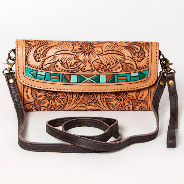 ADBGA247 American Darling Hand Tooled Genuine Leather Small Cross body Bag with Leather Strap