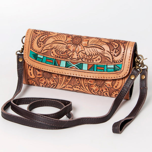 ADBGA247 American Darling Hand Tooled Genuine Leather Small Cross body Bag with Leather Strap