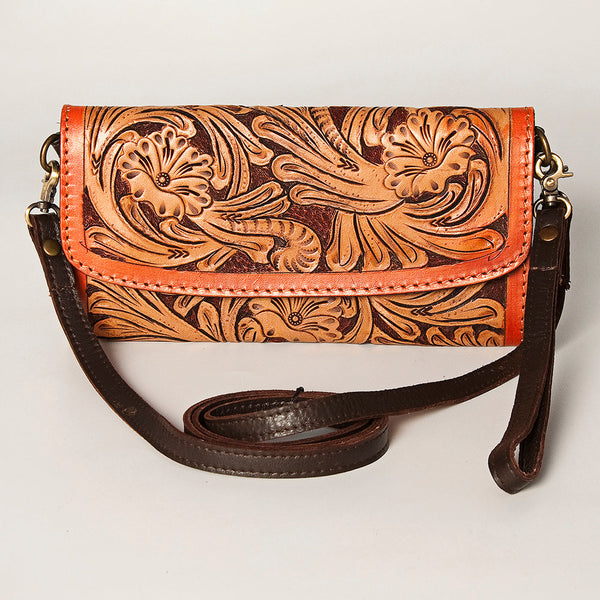 ADBGA247 American Darling Hand Tooled Genuine Leather Small Cross body Bag with Leather Strap