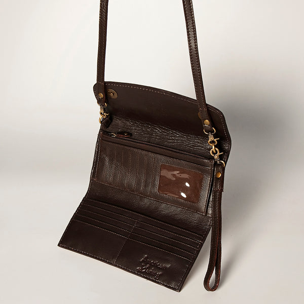 ADBGA247 American Darling Hand Tooled Genuine Leather Small Cross body Bag with Leather Strap