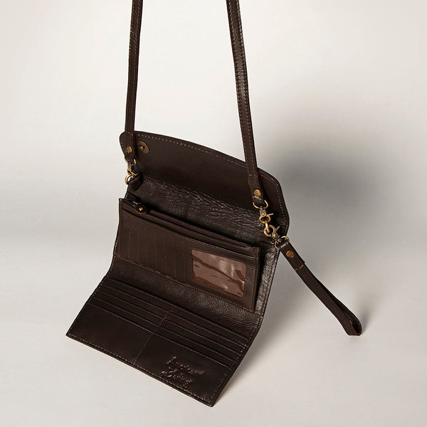ADBGA247 American Darling Hand Tooled Genuine Leather Small Cross body Bag with Leather Strap