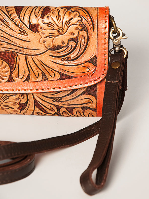 ADBGA247 American Darling Hand Tooled Genuine Leather Small Cross body Bag with Leather Strap