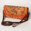 ADBGA247 American Darling Hand Tooled Genuine Leather Small Cross body Bag with Leather Strap