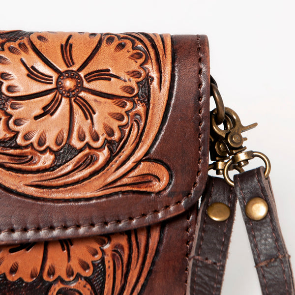 ADBGA247 American Darling Hand Tooled Genuine Leather Small Cross body Bag with Leather Strap