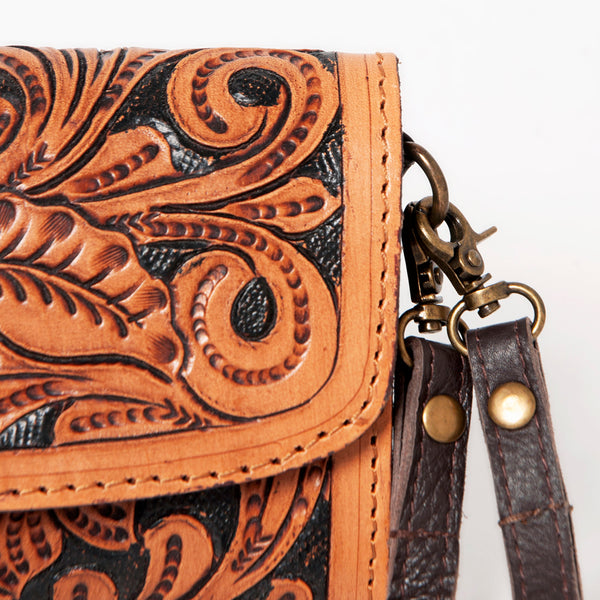 ADBGA247 American Darling Hand Tooled Genuine Leather Small Cross body Bag with Leather Strap