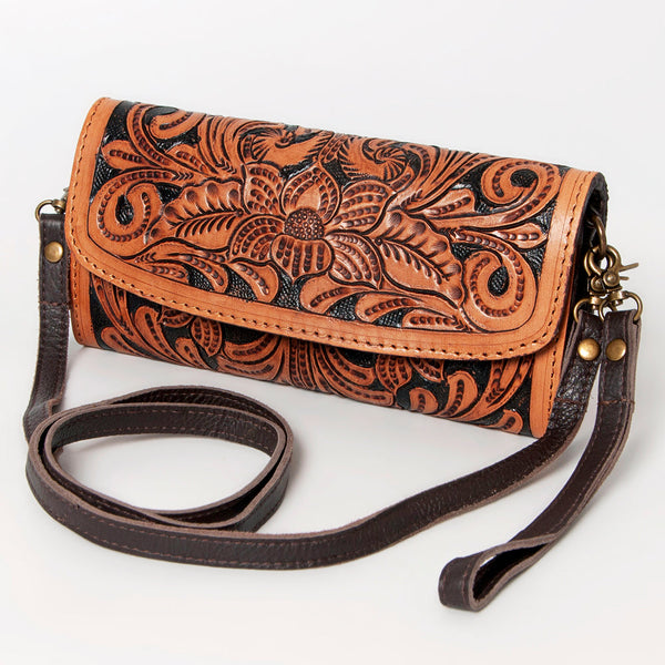 ADBGA247 American Darling Hand Tooled Genuine Leather Small Cross body Bag with Leather Strap