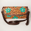 ADBGA247 American Darling Hand Tooled Genuine Leather Small Cross body Bag with Leather Strap