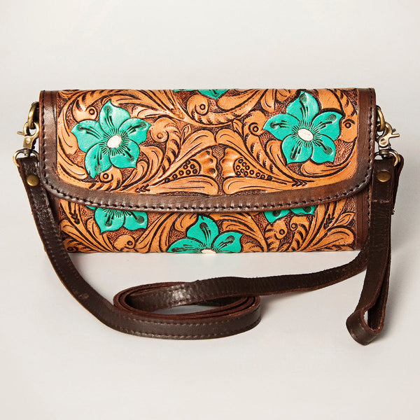 ADBGA247 American Darling Hand Tooled Genuine Leather Small Cross body Bag with Leather Strap