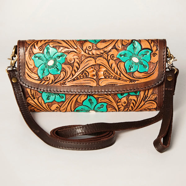 ADBGA247 American Darling Hand Tooled Genuine Leather Small Cross body Bag with Leather Strap