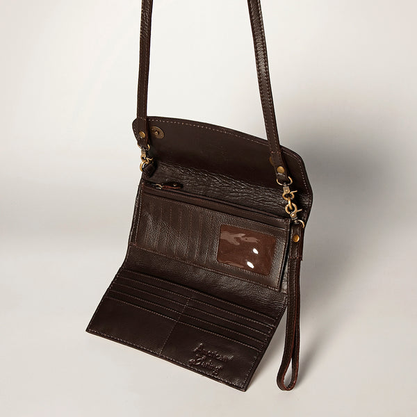 ADBGA247 American Darling Hand Tooled Genuine Leather Small Cross body Bag with Leather Strap