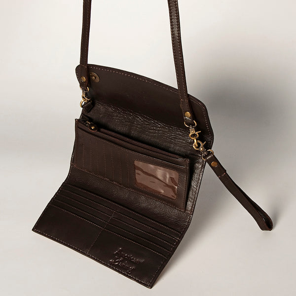 ADBGA247 American Darling Hand Tooled Genuine Leather Small Cross body Bag with Leather Strap