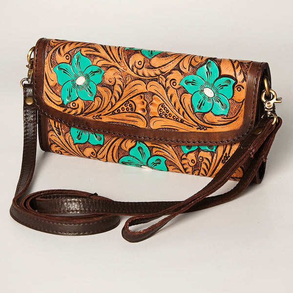ADBGA247 American Darling Hand Tooled Genuine Leather Small Cross body Bag with Leather Strap