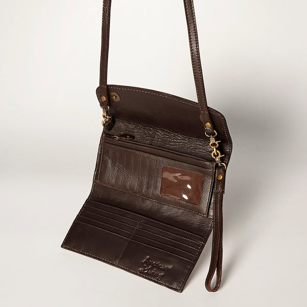 ADBGA247 American Darling Hand Tooled Genuine Leather Small Cross body Bag with Leather Strap