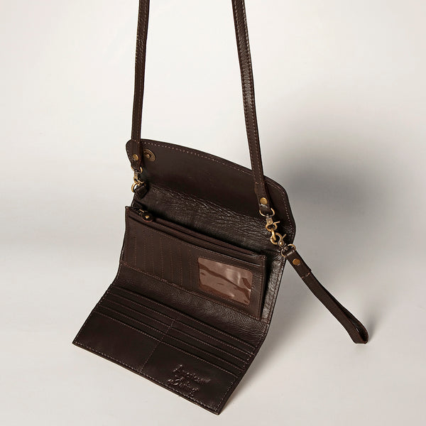 ADBGA247 American Darling Hand Tooled Genuine Leather Small Cross body Bag with Leather Strap