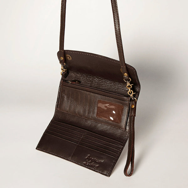 ADBGA247 American Darling Hand Tooled Genuine Leather Small Cross body Bag with Leather Strap