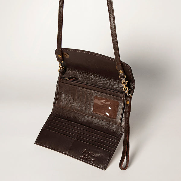 ADBGA247 American Darling Hand Tooled Genuine Leather Small Cross body Bag with Leather Strap