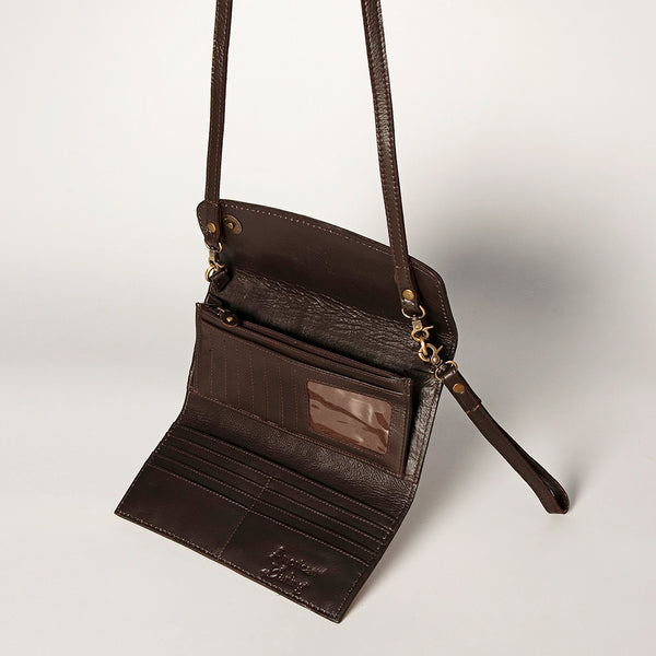 ADBGA247 American Darling Hand Tooled Genuine Leather Small Cross body Bag with Leather Strap