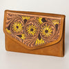 ADBGA250 American Darling Hand Tooled Genuine Leather Jewelry Case Floral Carved
