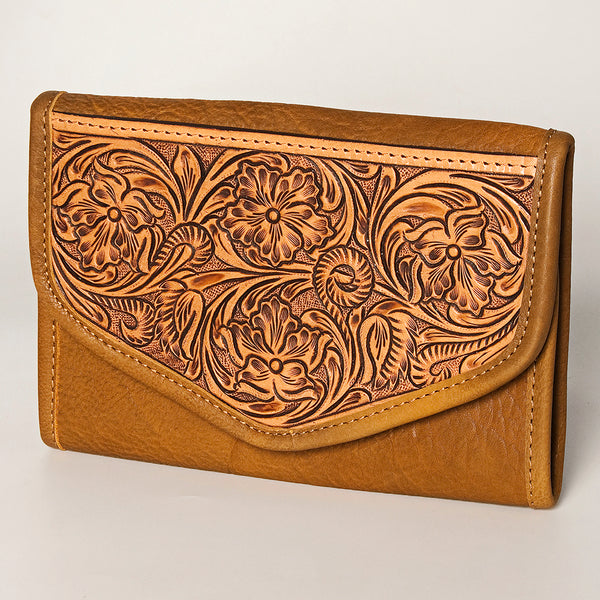 ADBGA250 American Darling Hand Tooled Genuine Leather Jewelry Case Floral Carved
