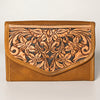 ADBGA250 American Darling Hand Tooled Genuine Leather Jewelry Case Floral Carved