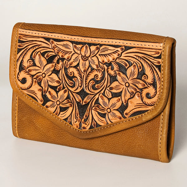 ADBGA250 American Darling Hand Tooled Genuine Leather Jewelry Case Floral Carved