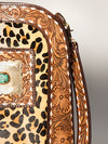ADBGA251 American Darling Hair-On Cowhide Large Cross body Bag Hand Tooled Leather