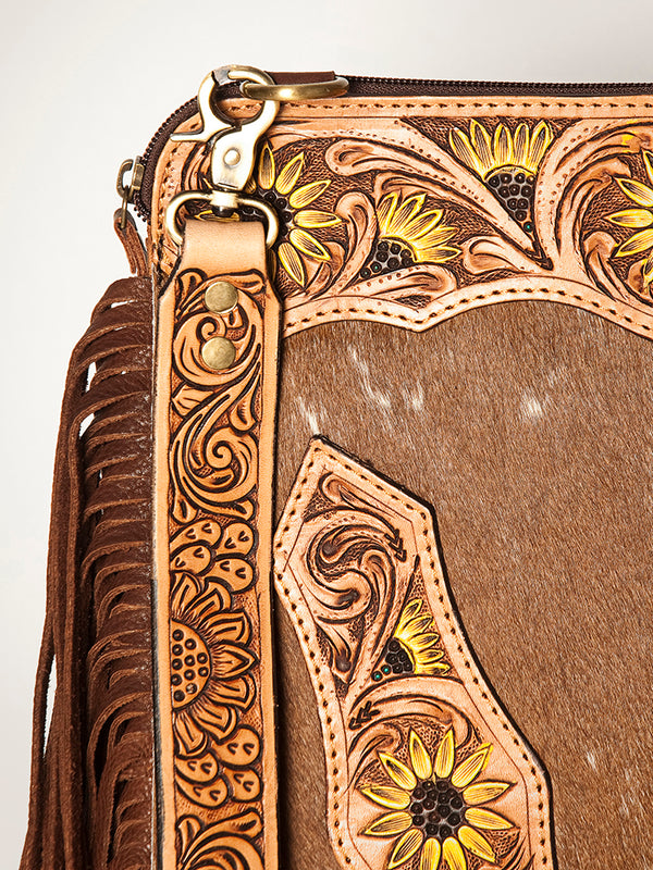 ADBGA252 American Darling Hair-On Cowhide Chaps Bag Hand Tooled Genuine Leather