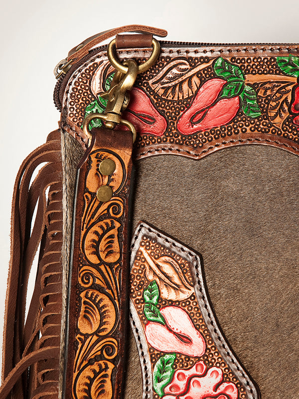 ADBGA252 American Darling Hair-On Cowhide Chaps Bag Hand Tooled Genuine Leather