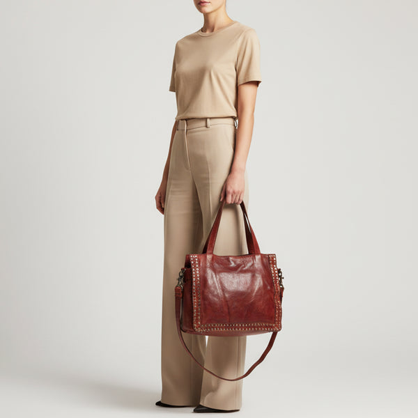 SWC133 Signature Rivet-Trim Tote Bag